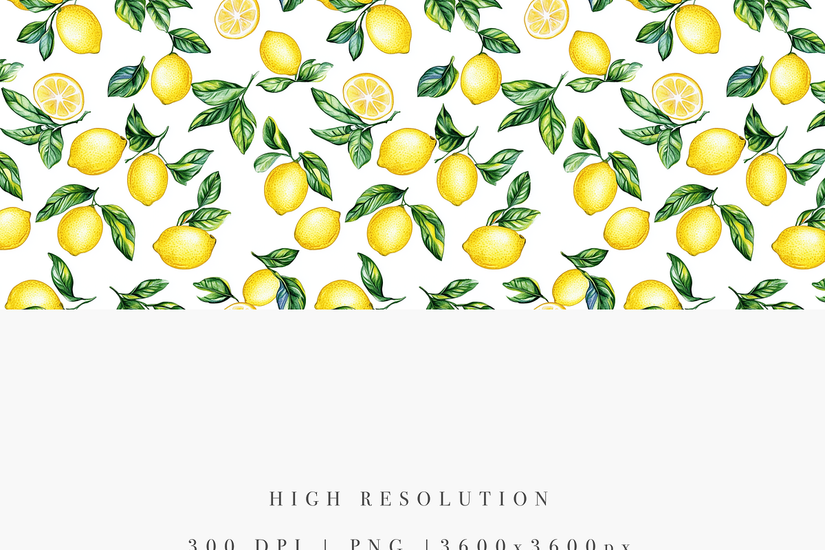 Seamless Citrus Design, a Decorative Illustration by Pati Charm Studio (Photo 2 of 7)
