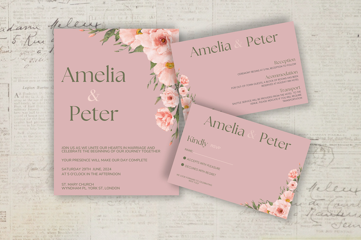 Modern Wedding Invitation, an Invitation Template by Design House (Photo 3 of 8)