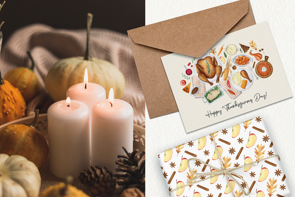 Thanksgiving Dinner watercolor set, an Illustration by Natalia Fedorova (Photo 7 of 10)