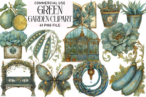 Green Garden Clipart, an Illustration by Daily.Designs