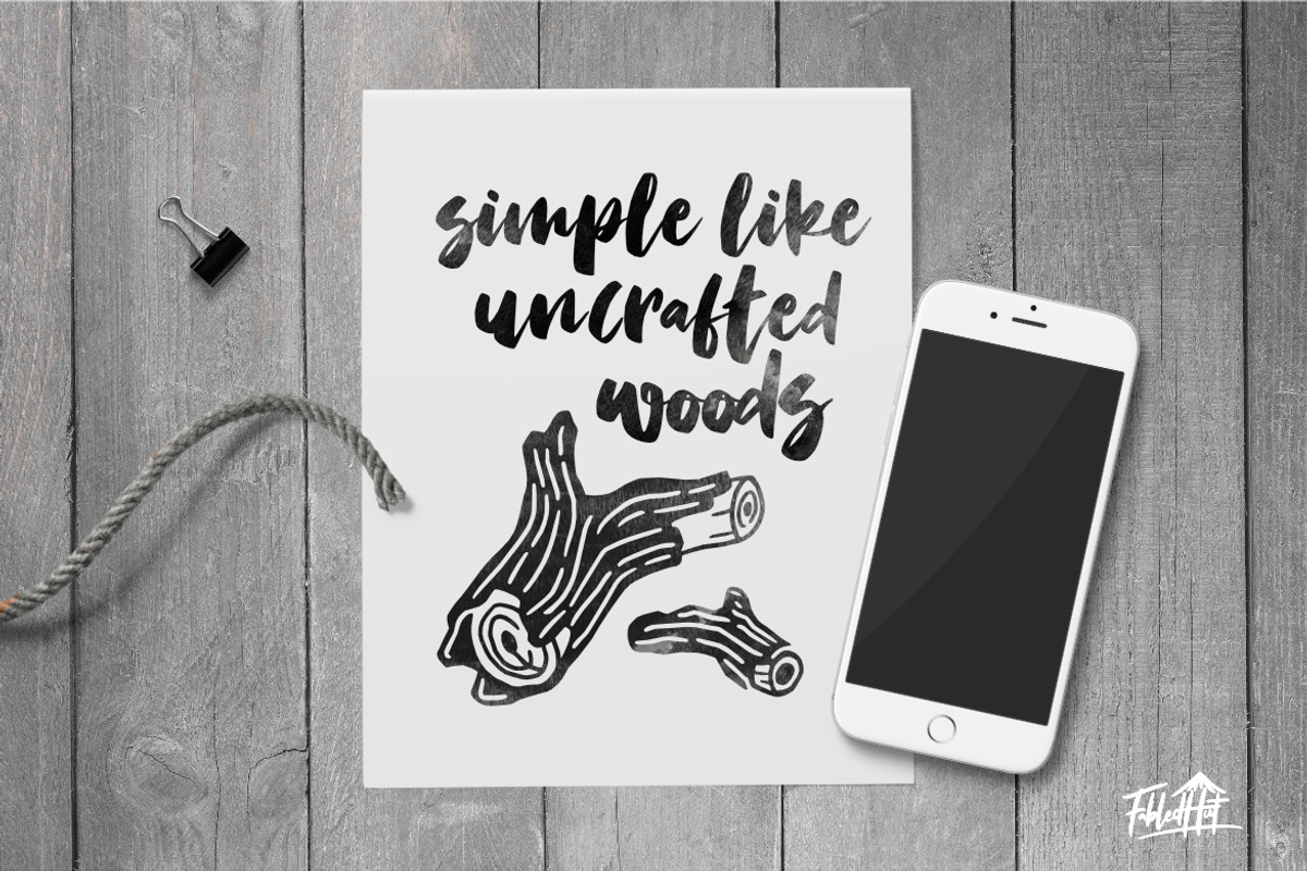 Wild Rustic Fonts and Illustrations, a Script Font by FabledHut (Photo 6 of 8)