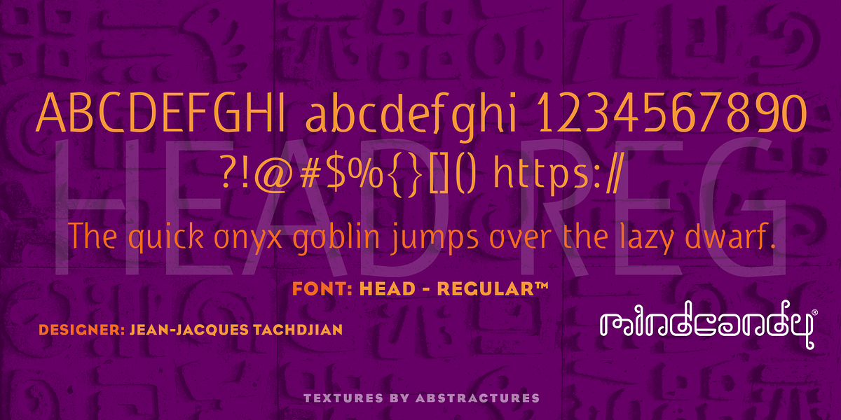Head™, a Sans Serif Font by MINDCANDY (Photo 1 of 4)