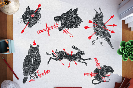 Ink animals, an Animal Illustration by CGterminal