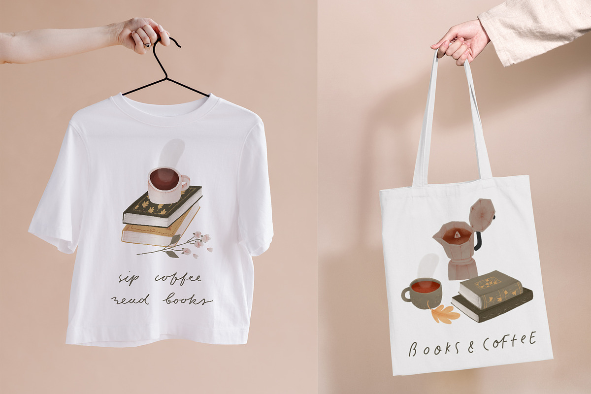 Books & coffee - cute hand drawn set, an Education Illustration by Cute Atelier (Photo 10 of 14)