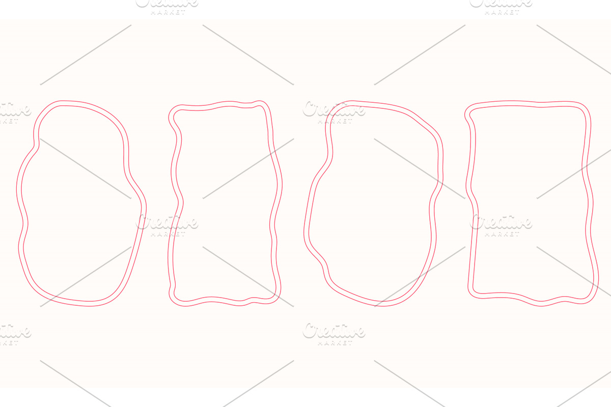 Wavy Hand Drawn Frame Set, an Illustration by Gentle Studio