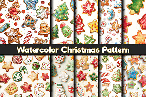 Watercolor Christmas Pattern, a Pattern Graphic by protabsorkar11