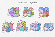 Knitting Clipart Collection, an Illustration by CaraulanStore (Thumbnail 4 of 5)