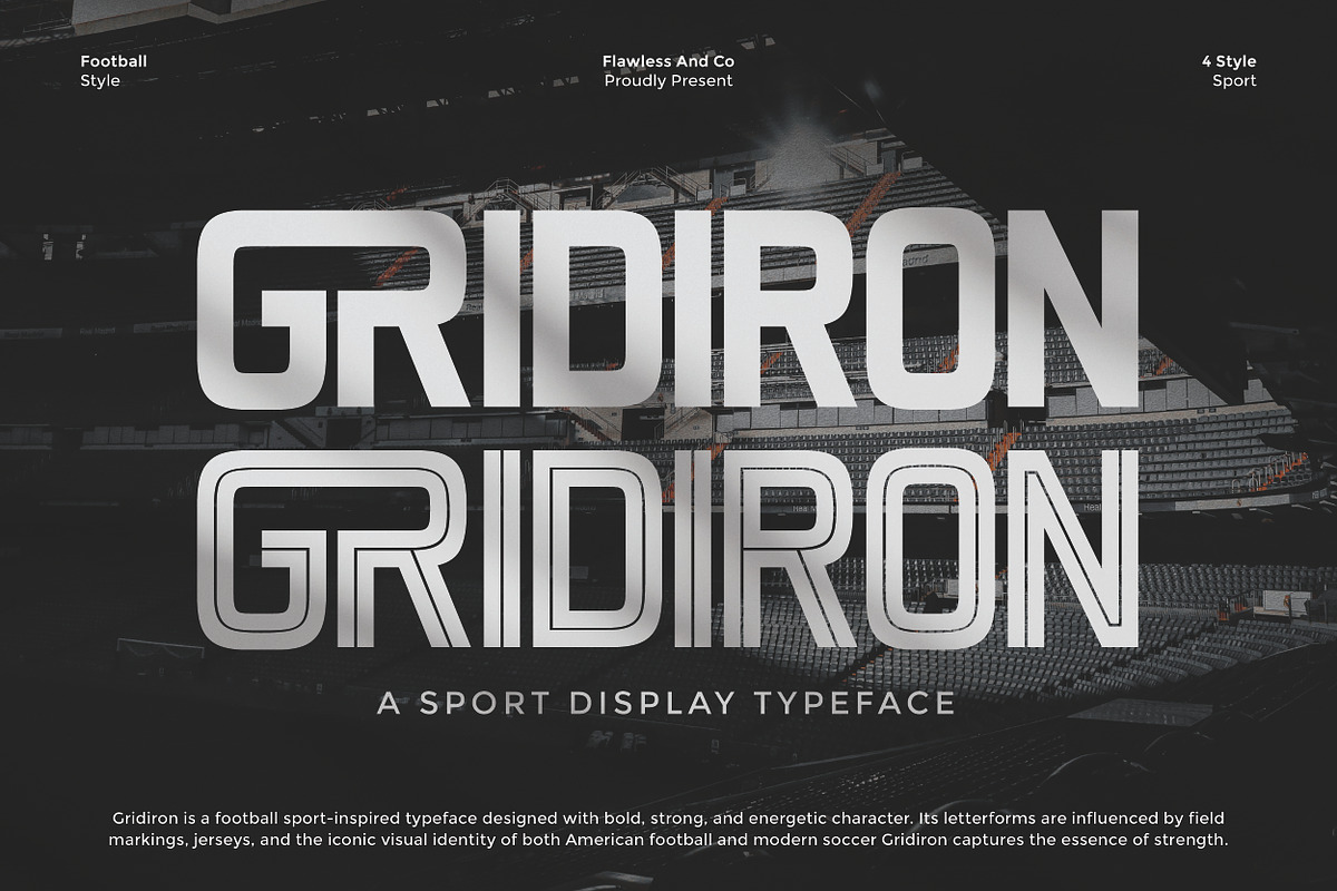 Gridiron - Sport Display Font, a Font by Flawless And Co (Photo 1 of 10)