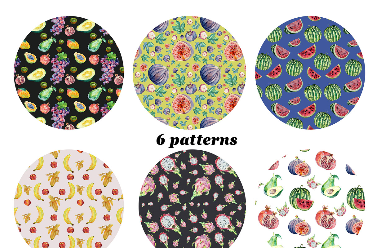 Set of watercolor fruits, an Illustration by Watercolor arts (Photo 4 of 4)