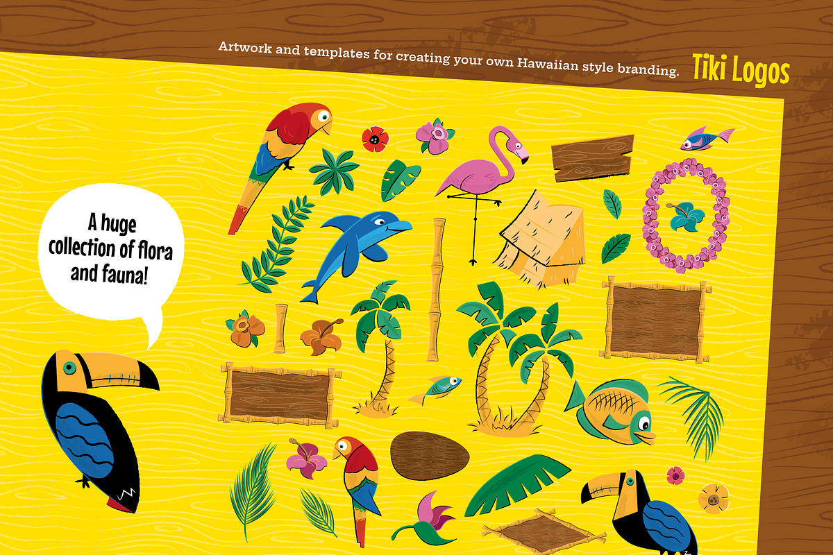 Hawaiian and Tiki Graphics Bundle, an Illustration by Wingsart Studio (Photo 4 of 10)