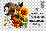 Cute Scarecrow Clipart PNG Bundle, a Graphic by Clipart Bloom (Thumbnail 10 of 11)