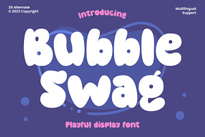 Bubble Swag - Playful Display Font, a Handwritten Font by AQR Studio