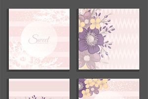 Set of floral cards