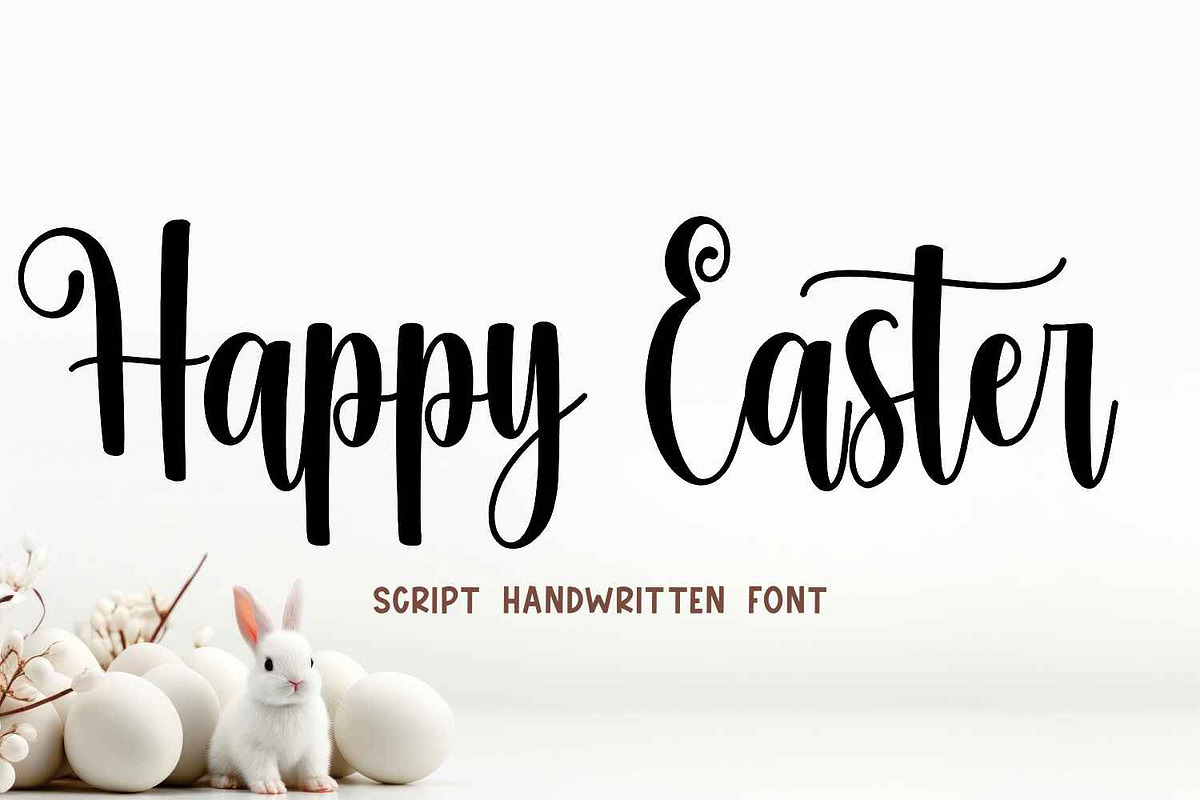 Happy Easter, a Script Font by Mozatype (Photo 1 of 9)