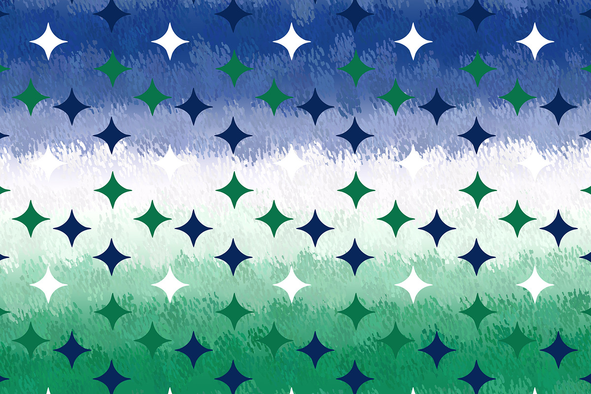 Diamond on Blue White and Green, a Pattern Graphic by Sharon Schwalbe (Photo 4 of 7)