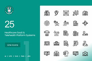 Healthcare SaaS & Telehealth Icons, an Outline Icon by IconBunny (Thumbnail 1 of 2)