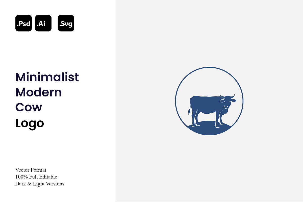 Minimalist Modern Cow Logo, a Branding & Logo Template by Luxury Logos (Photo 1 of 4)