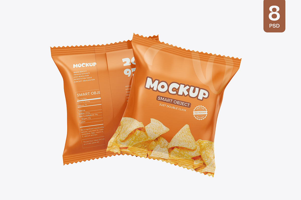 Snack Bag Packaging Mockup, a Packaging Mockup by Ram Studio LLC (Photo 1 of 12)