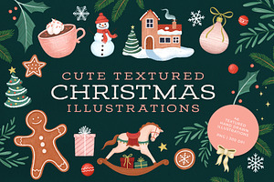 Textured Christmas Illustrations