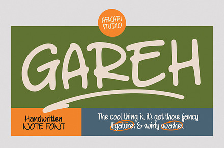 Gareh - Handwritten Marker Note Font, a Handwritten Font by Afkari Studio
