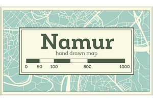 Namur City Map In Retro Style.