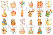 Birthday Clipart Set, a Decorative Illustration by Pati Charm Studio (Thumbnail 2 of 8)