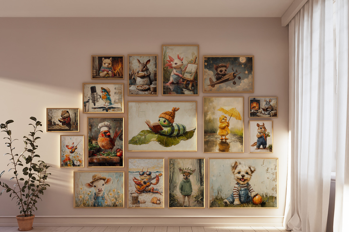 Self Portraits Animal Wall Art, an Illustration by PrintablesByFranklyn (Photo 2 of 7)