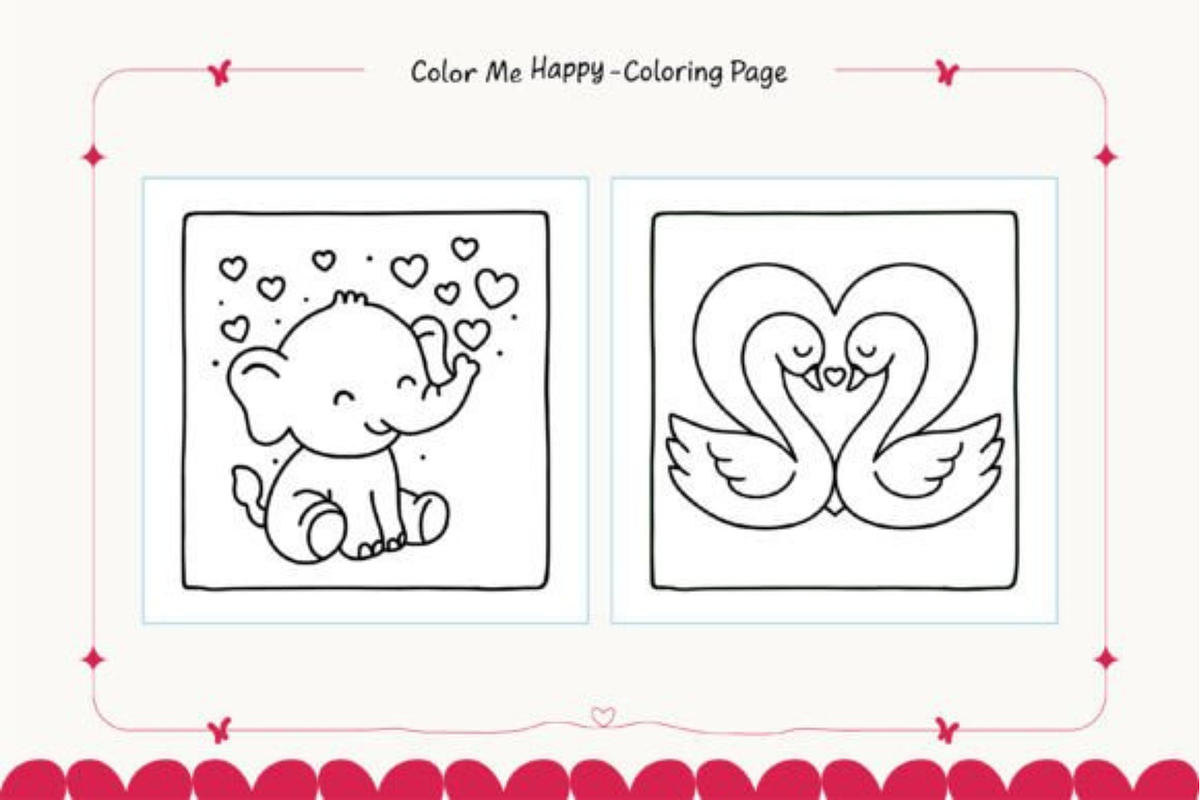 Valentine's Day Coloring Pages Bold, a Seasonal Illustration by Akrinity Digital (Photo 3 of 8)