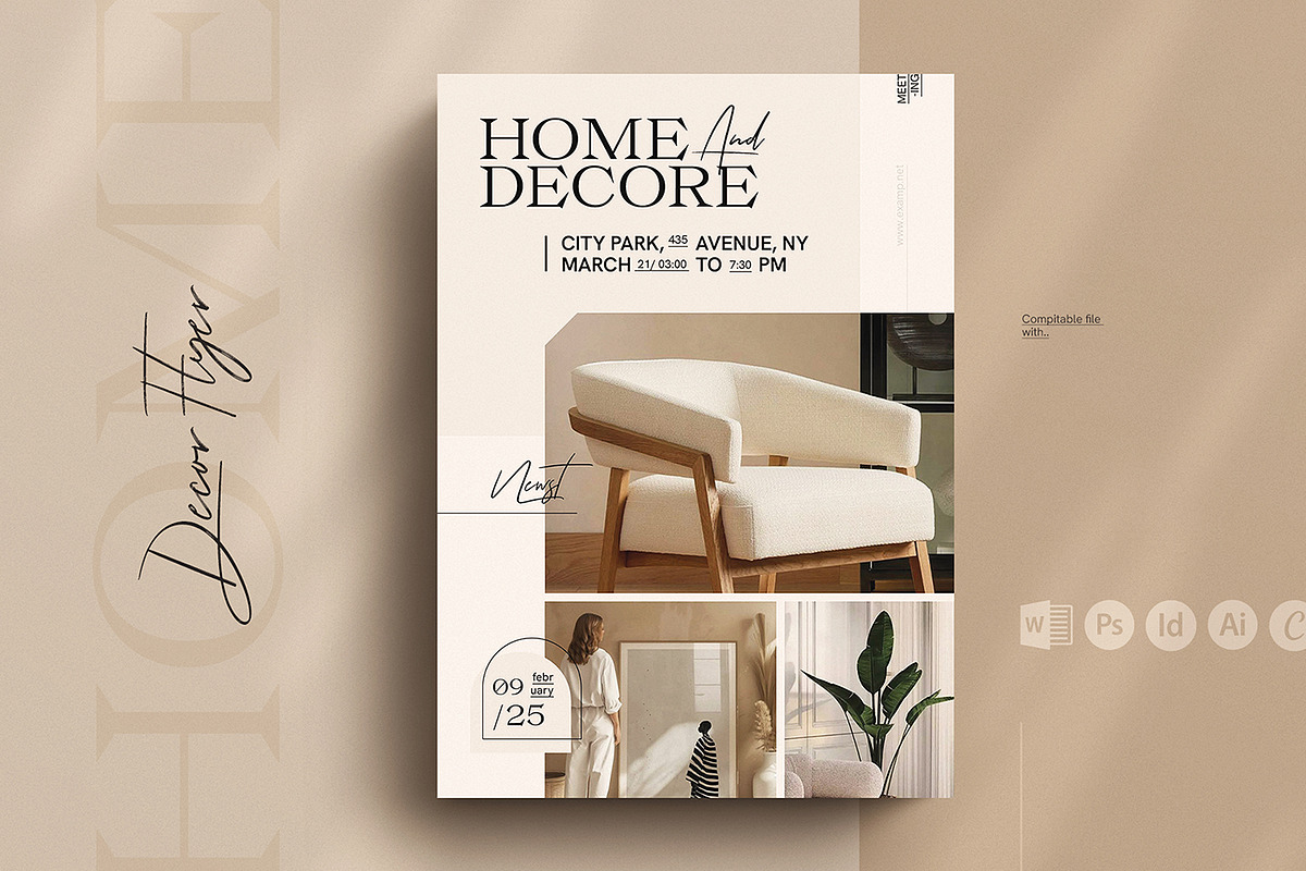 Interior Flyer Design Template, a Flyer Template by ArtisanaAura (Photo 1 of 4)