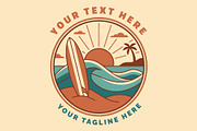 Surfboard sticking out of the sand, an Object Illustration by nandinigraphics (Thumbnail 2 of 3)