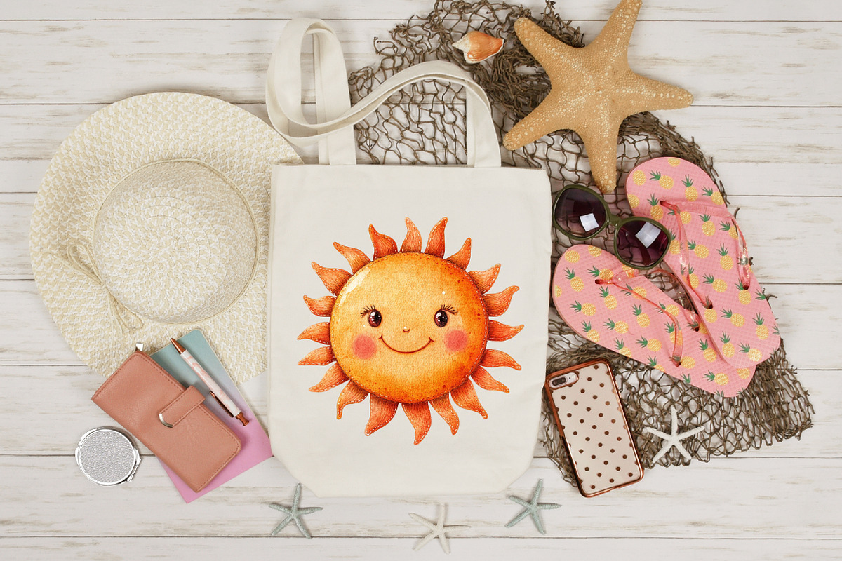 Cute Autumn Sun Clipart, an Illustration by CreationArt (Photo 4 of 9)