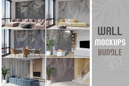Wallpaper mockup Room mockups bundle