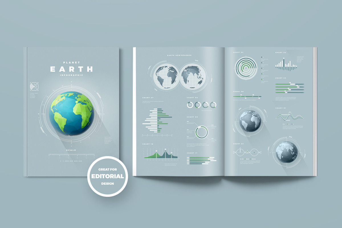 Planet Earth infographic, a Work Illustration by blauananas (Photo 6 of 8)