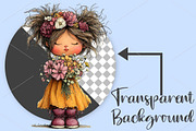 Whimsical Spring Girl Clipart Bundle, a Seasonal Illustration by Canvas Craft (Thumbnail 3 of 7)