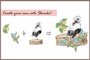 Bunny & Skunk-Watercolor Clipart, an Animal Illustration by VianneArt (Thumbnail 6 of 8)