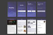 Healthy Fitness App UI Kit, an UI Kit Template by Themeclues (Thumbnail 2 of 3)