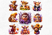 Autumn Cute animals Clipart Set, a Seasonal Illustration by ThatsDesignArt (Thumbnail 8 of 10)