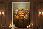Elegant Gold Floral Halloween Print, a Background Graphic by Floraphoria (Thumbnail 2 of 7)