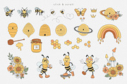 Bee Groovy Honey clipart set, an Object Graphic by @olga.angelloz (Thumbnail 2 of 2)