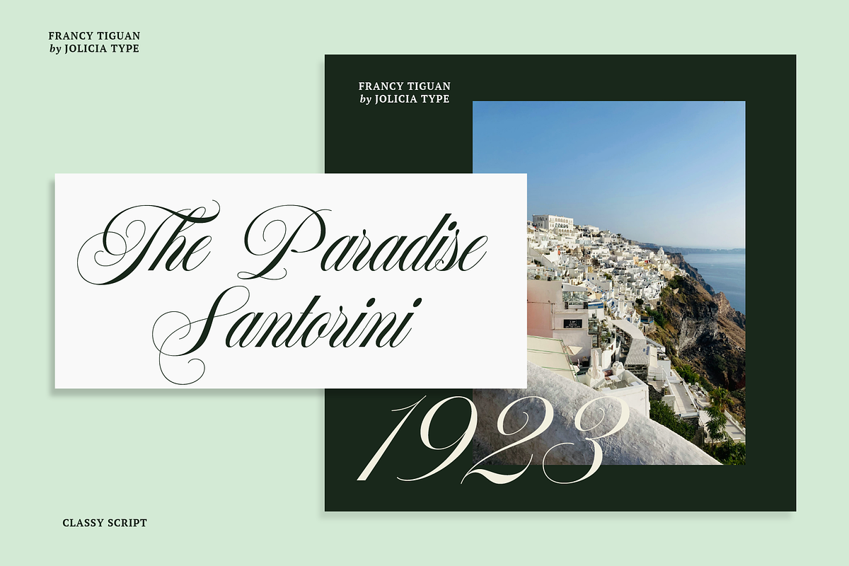 Francy Tiguan | Classy Script Font, a Script Font by Jolicia Type (Photo 4 of 12)
