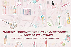Makeup, Skincare, Self-Care, a Healthcare Illustration by Vaniuta_Art