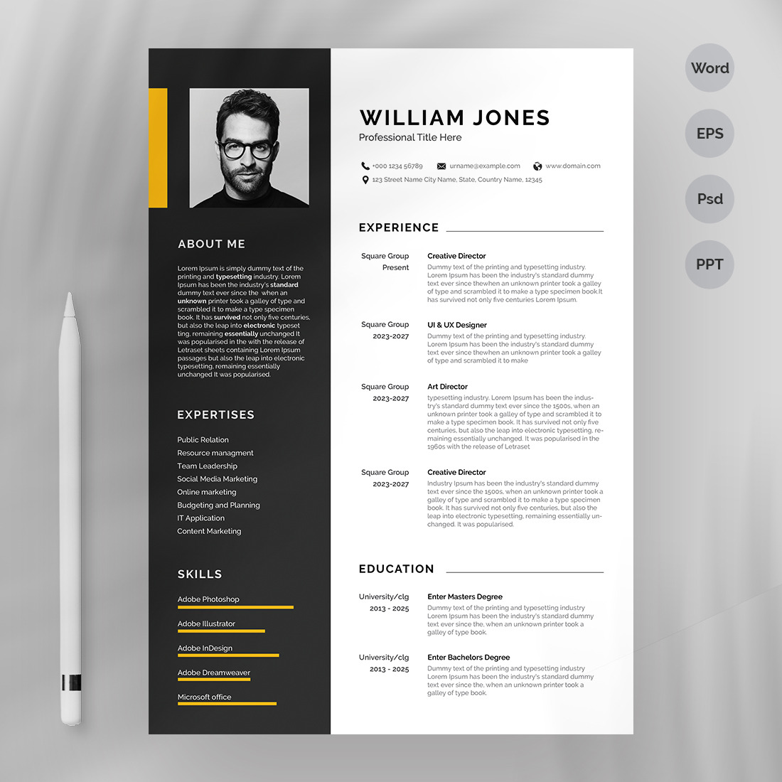 Modern Resume Template CV, a Resume Template by Aspect_Studio