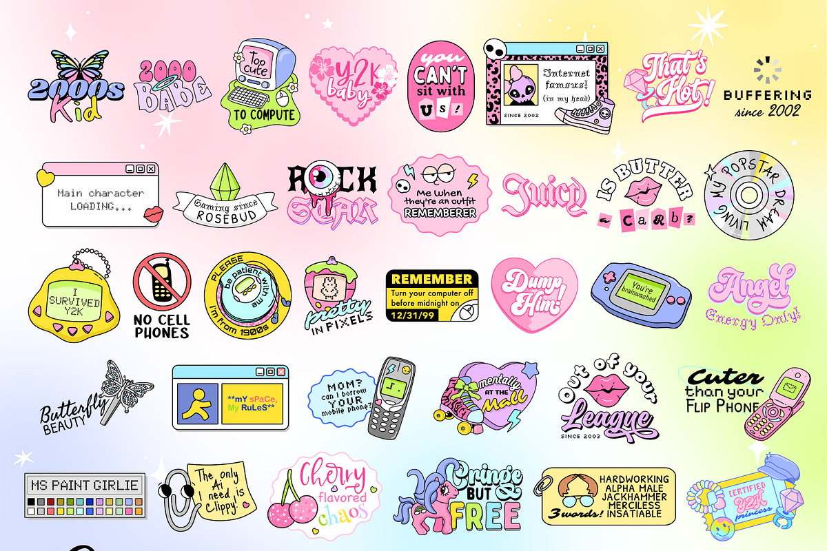 2000s Y2K Quotes PNG Bundle, an Object Graphic by Huxmay (Photo 2 of 12)