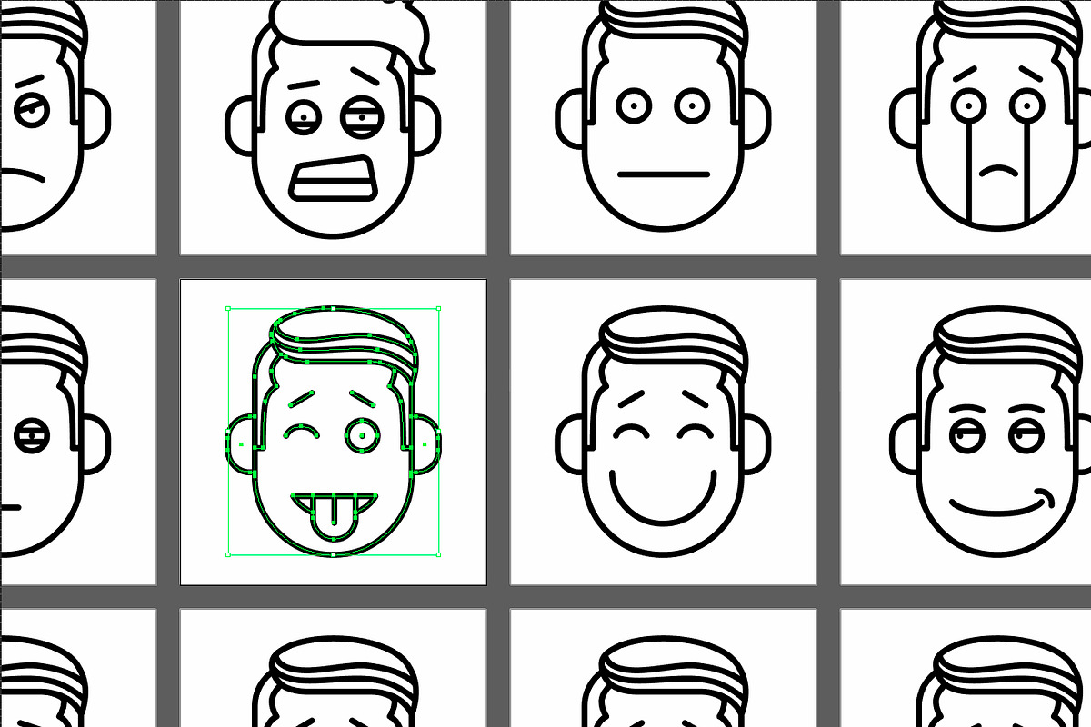 50 Emotion line icons, an Outline Icon by vladimir..lavrentev (Photo 5 of 6)