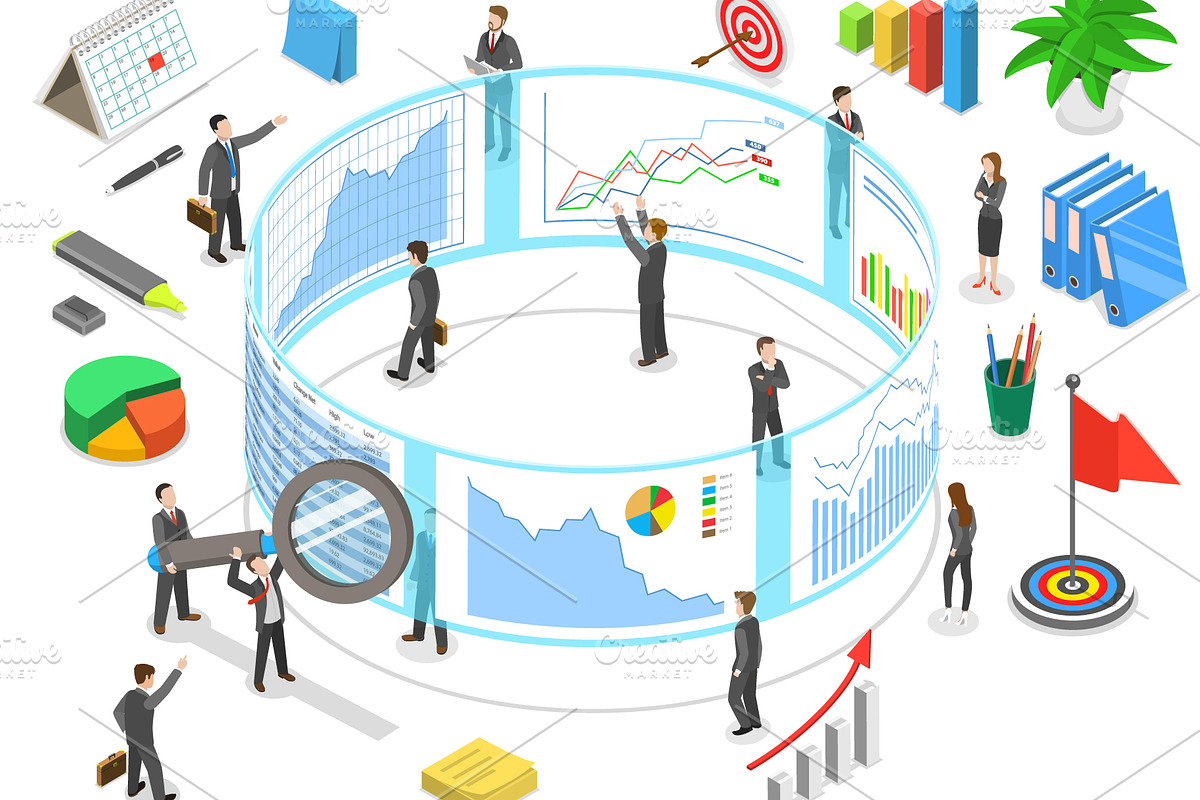 Statistics & Data Analysis Set 01, a Technology Illustration by AndriiStore (Photo 4 of 11)