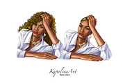 African american Black girl clipart, an Illustration by KupalinaArt (Thumbnail 5 of 6)