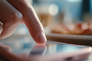 Using a smartphone in a cafe, a Photo by Beautiful things