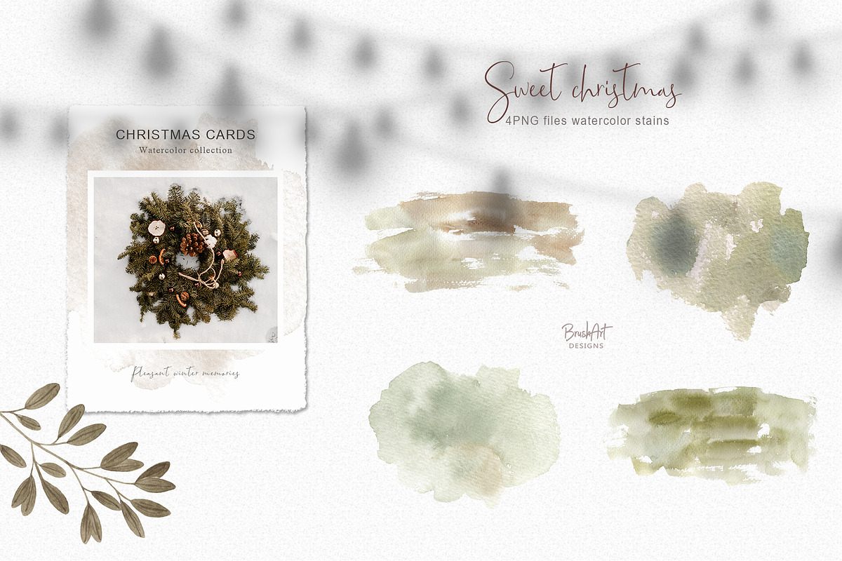 Sweet watercolor christmas., a Decorative Illustration by BrushArtDesigns (Photo 4 of 5)