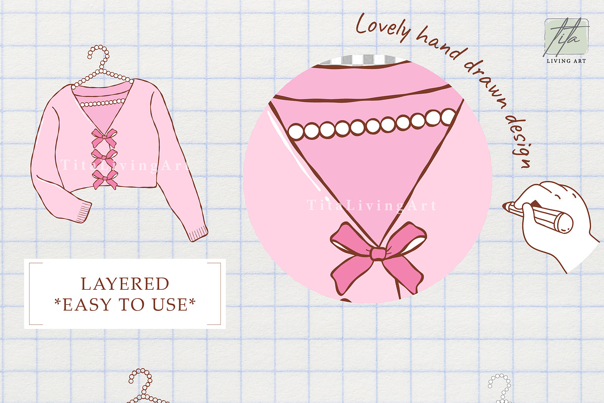 Coquette Valentine Clipart Bundle, a Seasonal Illustration by TitaLivingArt (Photo 5 of 9)