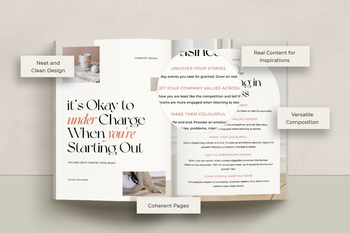 Workbook Ladypreneur Coach CANVA PS, a Magazine Template by Eviory (Photo 10 of 32)